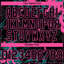 Load image into Gallery viewer, Custom Black Teal-Pink 3D Pattern Design Splash Authentic Baseball Jersey

