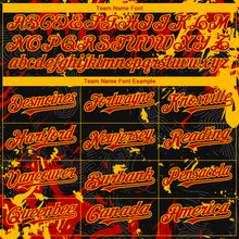 Загрузить изображение в средство просмотра галереи, Custom Black Red-Gold 3D Pattern Design Splash Authentic Baseball Jersey
