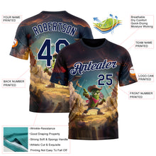 Charger l&#39;image dans la galerie, Custom Blue Navy-White 3D Funny Pickleball Paddles Balls West Cowboy Performance T-Shirt
