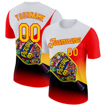 Загрузить изображение в средство просмотра галереи, Custom White Yellow-Red 3D Graffiti Pickleball Paddles Balls Performance T-Shirt
