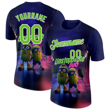 Laden Sie das Bild in den Galerie-Viewer, Custom Dark Purple Aurora Green-White 3D Funny Pickleball Paddles Performance T-Shirt
