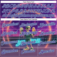 Загрузить изображение в средство просмотра галереи, Custom Purple Ice Blue 3D Funny Pickleball Paddles Balls Skeleton Performance T-Shirt
