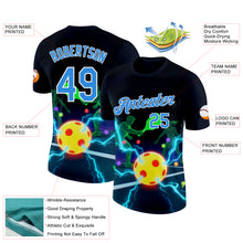 Загрузить изображение в средство просмотра галереи, Custom Navy Powder Blue-White 3D Charged Pickleball Paddles Balls Court Performance T-Shirt
