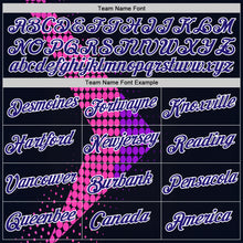 Charger l&#39;image dans la galerie, Custom Navy Dark Purple Pink-White 3D Pattern Design Neon Dots Sport Wear Performance T-Shirt
