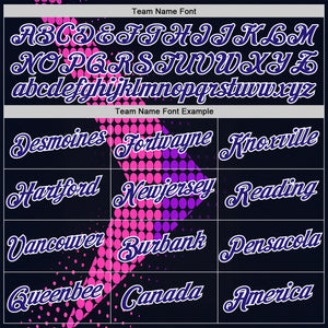 Custom Navy Dark Purple Pink-White 3D Pattern Design Neon Dots Sport Wear Performance T-Shirt