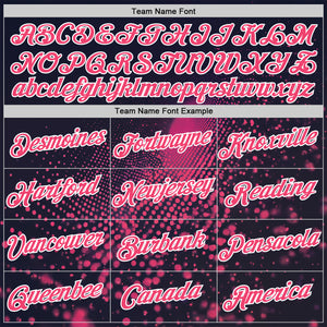 Custom Navy Neon Pink-White 3D Pattern Design Gradient Neon Sport Wear Performance T-Shirt