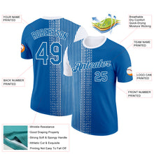 Load image into Gallery viewer, Custom Blue White 3D Pattern Design Finland Greece Sportswear Performance T-Shirt
