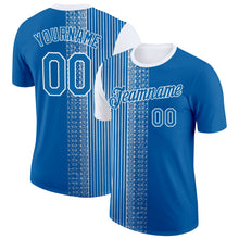 Load image into Gallery viewer, Custom Blue White 3D Pattern Design Finland Greece Sportswear Performance T-Shirt
