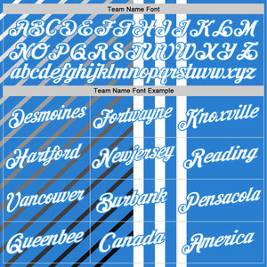 Custom Blue White Powder Blue Gray-Black 3D Pattern Design Argentina Stripe Sport Wear Performance T-Shirt