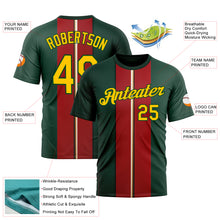 Загрузить изображение в средство просмотра галереи, Custom Green Yellow-Red 3D Pattern Design Mexico Portugal Sport Wear Performance T-Shirt
