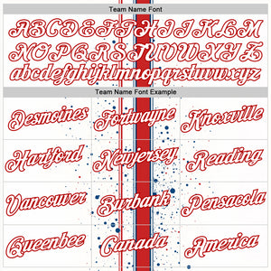 Custom White Red 3D Pattern Design Canada Sport Wear Performance T-Shirt