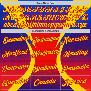 Custom Yellow Purple-Red 3D Pattern Design Gradient Sport Wear Performance T-Shirt