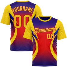 Load image into Gallery viewer, Custom Yellow Purple-Red 3D Pattern Design Gradient Sport Wear Performance T-Shirt
