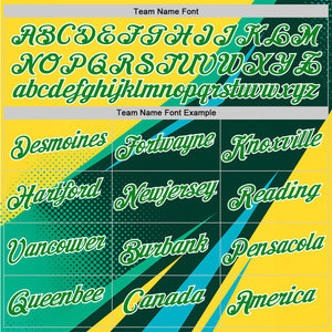 Custom Yellow Grass Green Blue-White 3D Pattern Design Brazil Sport Wear Performance T-Shirt