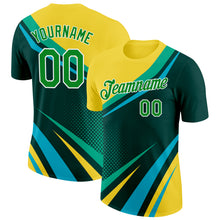 Load image into Gallery viewer, Custom Yellow Grass Green Blue-White 3D Pattern Design Brazil Sport Wear Performance T-Shirt
