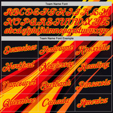 Charger l&#39;image dans la galerie, Custom Black Fire Red-Yellow 3D Pattern Design Line Sportswear Performance T-Shirt
