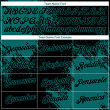 Laden Sie das Bild in den Galerie-Viewer, Custom Black Teal 3D Pattern Design Abstract Brush Stroke Performance T-Shirt
