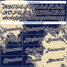 Load image into Gallery viewer, Custom Navy Cream 3D Pattern Design Abstract Brush Stroke Performance T-Shirt
