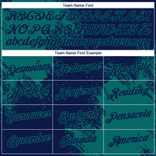 Load image into Gallery viewer, Custom Navy Teal 3D Pattern Design Abstract Brush Stroke Performance T-Shirt
