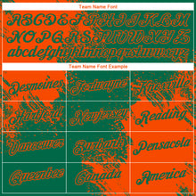 Laden Sie das Bild in den Galerie-Viewer, Custom Kelly Green Orange 3D Pattern Design Abstract Brush Stroke Performance T-Shirt
