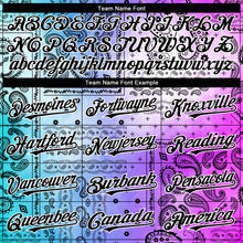 Charger l'image dans la galerie, Custom Purple Black Blue-White 3D Pattern Design Gradient Rave Party Ethnic Paisley Bandana Authentic Baseball Jersey
