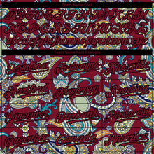 Загрузить изображение в средство просмотра галереи, Custom Crimson Black 3D Pattern Design Rave Party Ethnic Paisley Bandana Authentic Baseball Jersey
