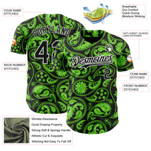 Load image into Gallery viewer, Custom Black Green-White 3D Pattern Design Rave Party Ethnic Paisley Bandana Authentic Baseball Jersey
