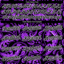 Load image into Gallery viewer, Custom Black Purple-White 3D Pattern Design Rave Party Ethnic Paisley Bandana Authentic Baseball Jersey
