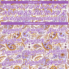 Load image into Gallery viewer, Custom White Medium Purple 3D Pattern Design Rave Party Ethnic Paisley Bandana Authentic Baseball Jersey
