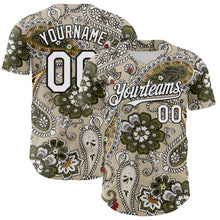 Load image into Gallery viewer, Custom City Cream White-Black 3D Pattern Design Rave Party Ethnic Paisley Bandana Authentic Baseball Jersey
