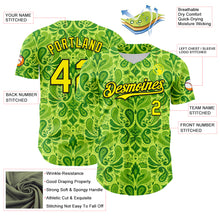 Load image into Gallery viewer, Custom Neon Green Black 3D Pattern Design Rave Party Ethnic Paisley Bandana Authentic Baseball Jersey
