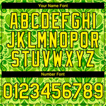 Load image into Gallery viewer, Custom Neon Green Black 3D Pattern Design Rave Party Ethnic Paisley Bandana Authentic Baseball Jersey
