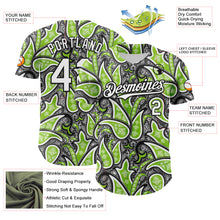 Load image into Gallery viewer, Custom Black White-Neon Green 3D Pattern Design Rave Party Ethnic Paisley Bandana Authentic Baseball Jersey
