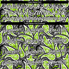 Load image into Gallery viewer, Custom Black White-Neon Green 3D Pattern Design Rave Party Ethnic Paisley Bandana Authentic Baseball Jersey
