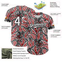 Load image into Gallery viewer, Custom Black White-Red 3D Pattern Design Rave Party Ethnic Paisley Bandana Authentic Baseball Jersey
