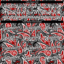 Load image into Gallery viewer, Custom Black White-Red 3D Pattern Design Rave Party Ethnic Paisley Bandana Authentic Baseball Jersey
