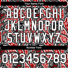 Load image into Gallery viewer, Custom Black White-Red 3D Pattern Design Rave Party Ethnic Paisley Bandana Authentic Baseball Jersey
