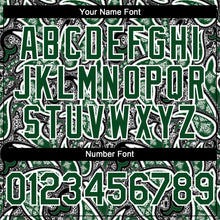 Load image into Gallery viewer, Custom Black Green-White 3D Pattern Design Rave Party Ethnic Paisley Bandana Authentic Baseball Jersey
