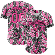 Load image into Gallery viewer, Custom Black Pink-White 3D Pattern Design Rave Party Ethnic Paisley Bandana Authentic Baseball Jersey

