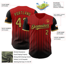 Load image into Gallery viewer, Custom Red Old Gold-Black 3D Pattern Design Gradient Geometric Shape Authentic Baseball Jersey
