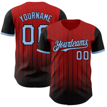 Load image into Gallery viewer, Custom Red Light Blue-Black 3D Pattern Design Gradient Geometric Shape Authentic Baseball Jersey
