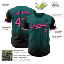 Charger l&#39;image dans la galerie, Custom Teal Pink-Black 3D Pattern Design Gradient Geometric Shape Authentic Baseball Jersey
