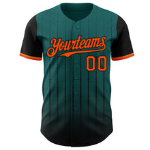 Charger l&#39;image dans la galerie, Custom Teal Orange-Black 3D Pattern Design Gradient Geometric Shape Authentic Baseball Jersey
