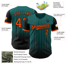 Charger l&#39;image dans la galerie, Custom Teal Orange-Black 3D Pattern Design Gradient Geometric Shape Authentic Baseball Jersey

