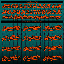 Charger l&#39;image dans la galerie, Custom Teal Orange-Black 3D Pattern Design Gradient Geometric Shape Authentic Baseball Jersey
