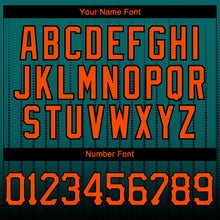 Charger l&#39;image dans la galerie, Custom Teal Orange-Black 3D Pattern Design Gradient Geometric Shape Authentic Baseball Jersey
