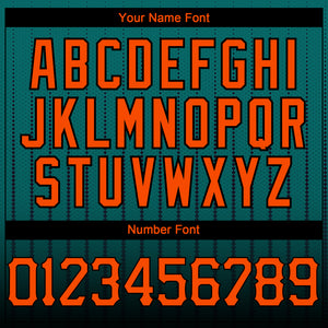 Custom Teal Orange-Black 3D Pattern Design Gradient Geometric Shape Authentic Baseball Jersey