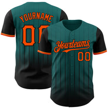 Charger l&#39;image dans la galerie, Custom Teal Orange-Black 3D Pattern Design Gradient Geometric Shape Authentic Baseball Jersey
