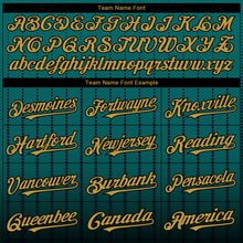 Charger l&#39;image dans la galerie, Custom Teal Old Gold-Black 3D Pattern Design Gradient Geometric Shape Authentic Baseball Jersey
