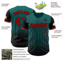 Charger l&#39;image dans la galerie, Custom Teal Red-Black 3D Pattern Design Gradient Geometric Shape Authentic Baseball Jersey
